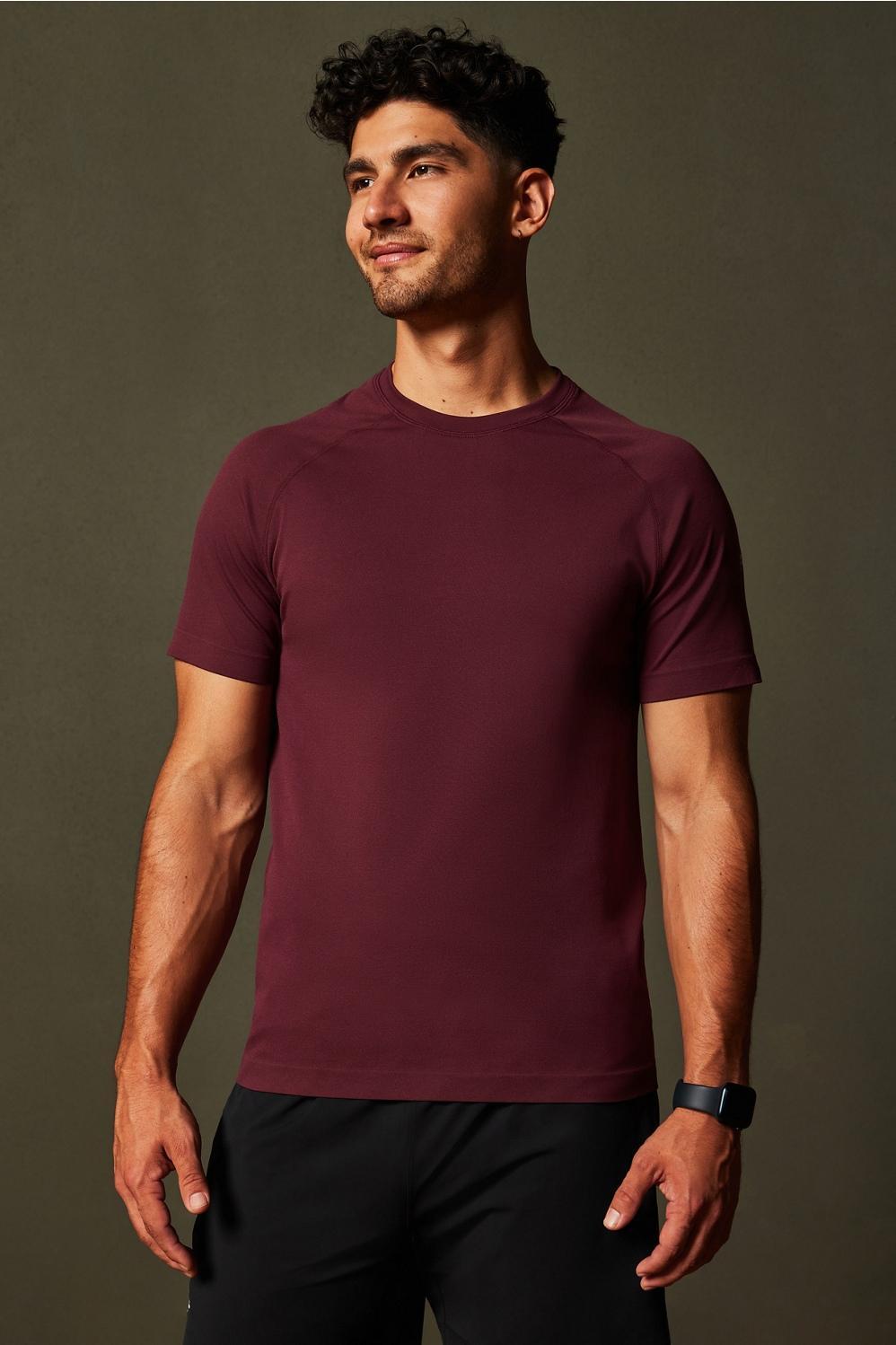 Fabletics Men The Training Day Tee male Merlot Size L Product Image