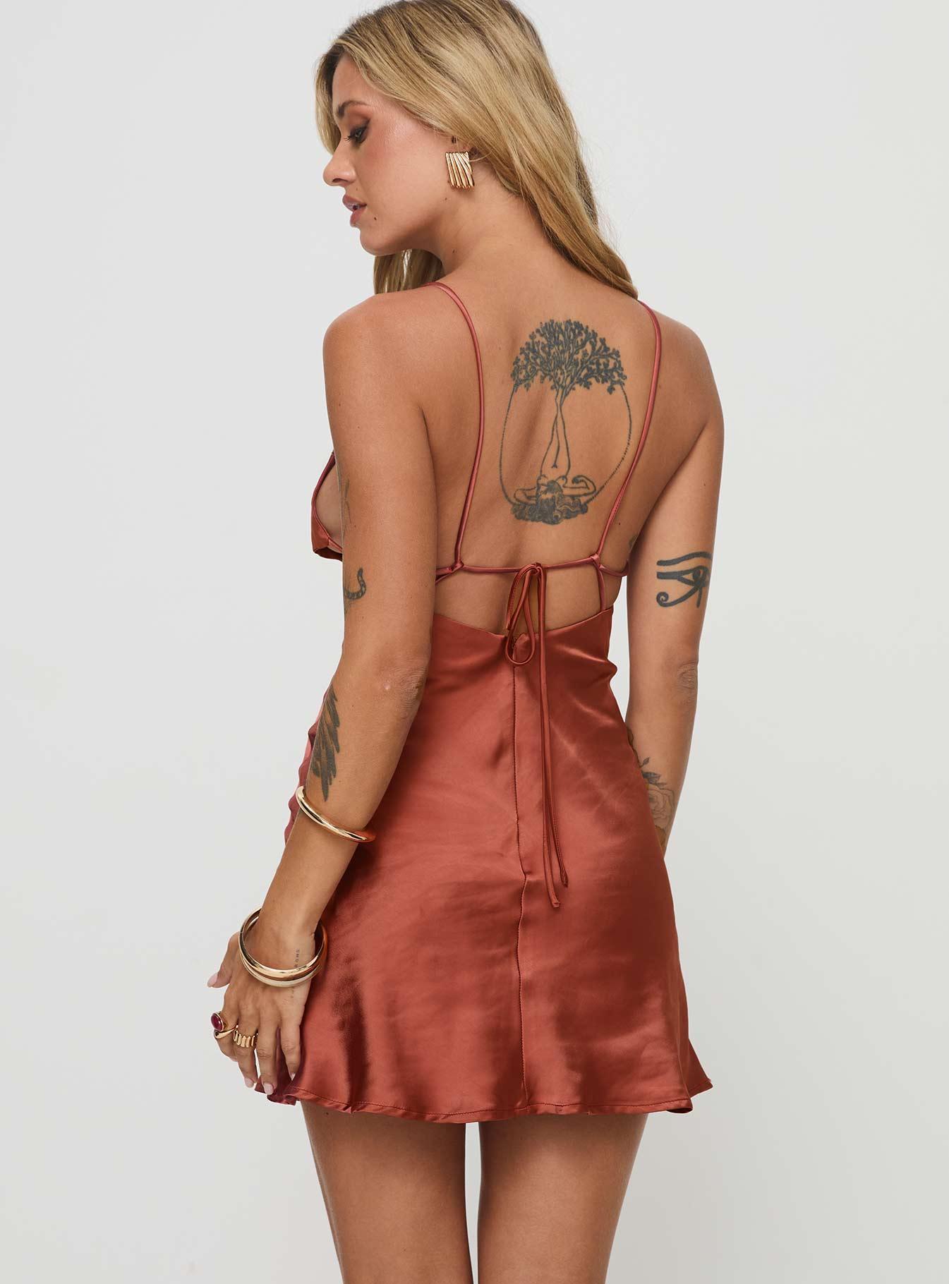 Alexo Mini Dress Rust Product Image