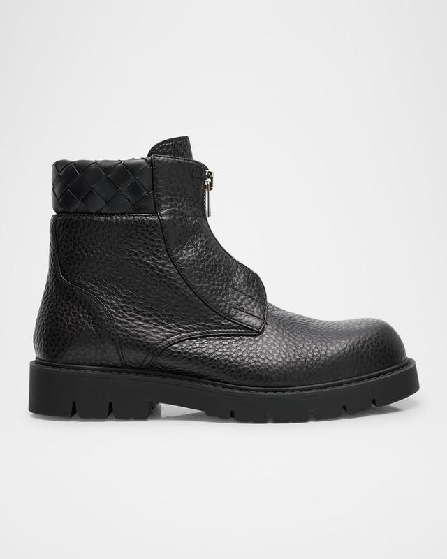 Mens Haddock Grained Leather Zipped Ankle Boots Product Image