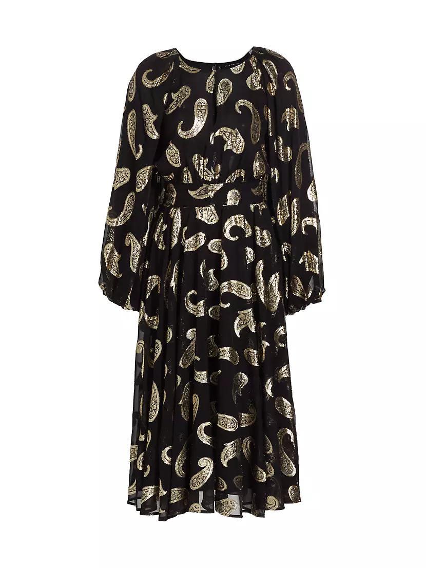 The Audrey Paisley Midi-Dress Product Image