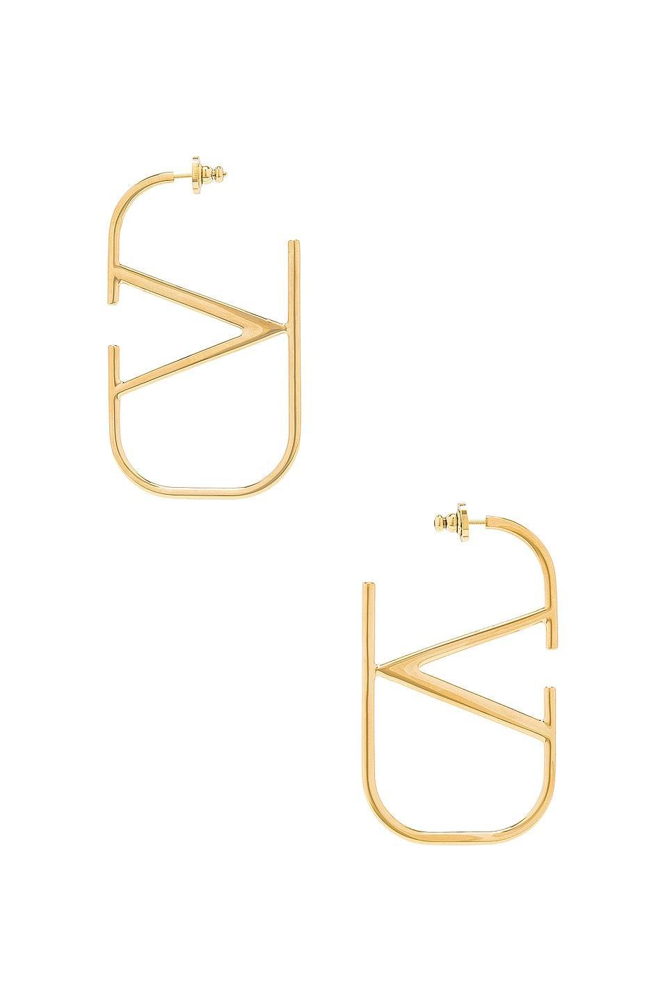 Valentino Garavani V Logo Signature Earrings in Metallic Gold Product Image