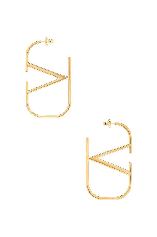 Valentino Garavani V Logo Signature Earrings in Metallic Gold Product Image