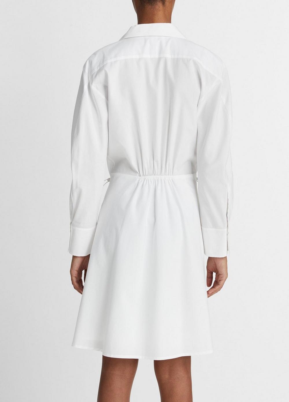 Cotton Drawcord Ruched Shirt Dress Product Image