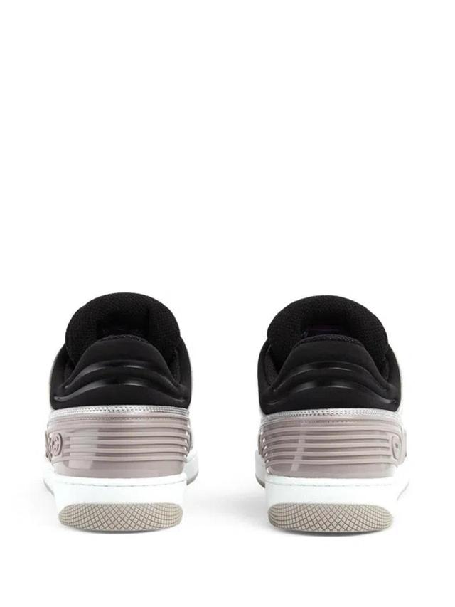 GUCCI Leather Basket Sneakers In Silver Product Image