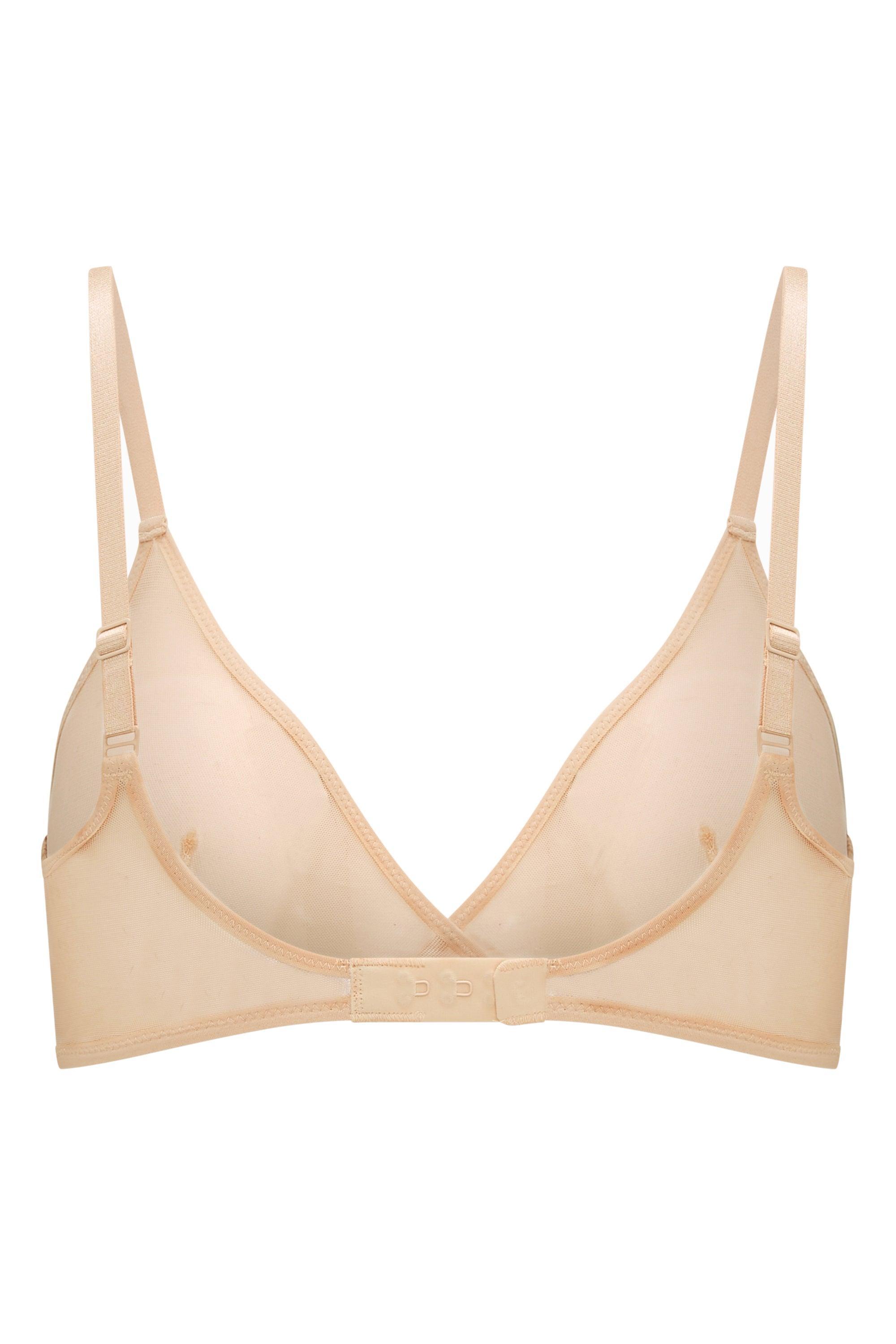 Soft Mesh Single Layer Triangle Bra in Beige Product Image