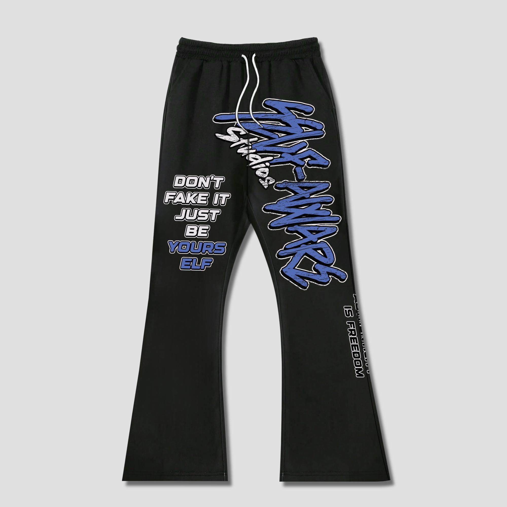 Sopula Self-Awareness Brave To Be Yourself Old Graphics Flared Sweatpants product image