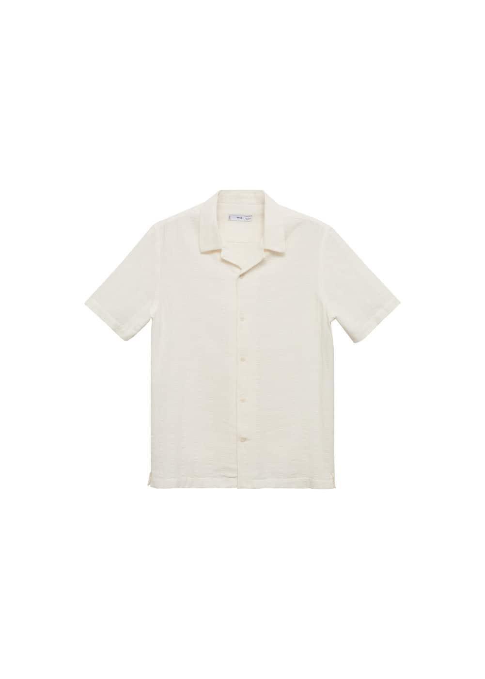 MANGO MAN - Regular fit seersucker cotton shirt off whiteMen Product Image