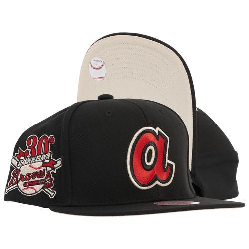 Mens Mitchell & Ness Black Atlanta Braves Cooperstown Collection True Classics Snapback Hat Product Image