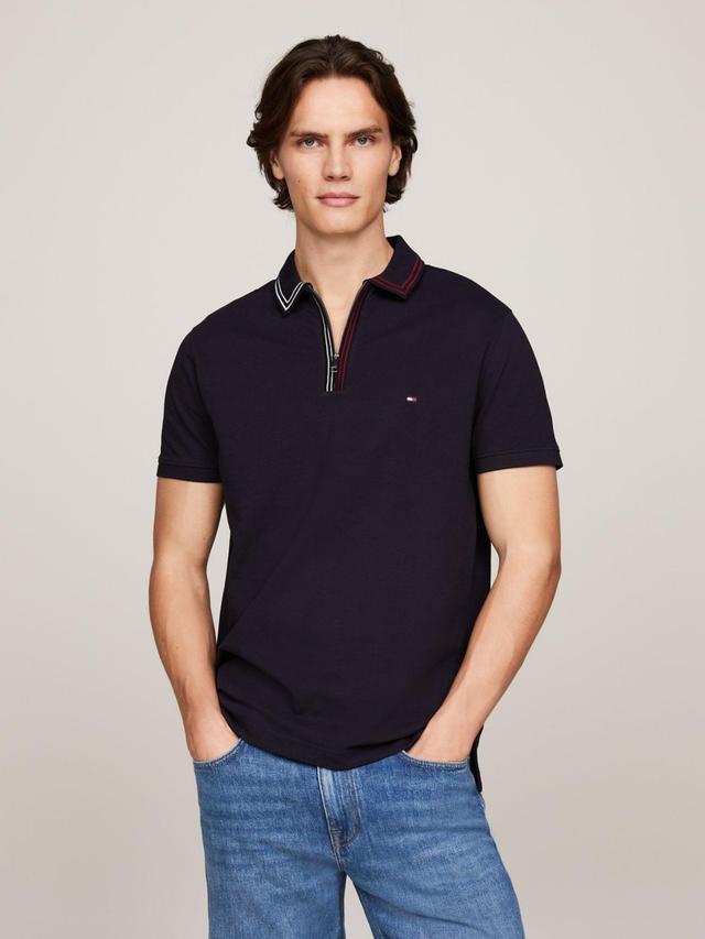 Regular Fit Tipped Zip Polo Product Image