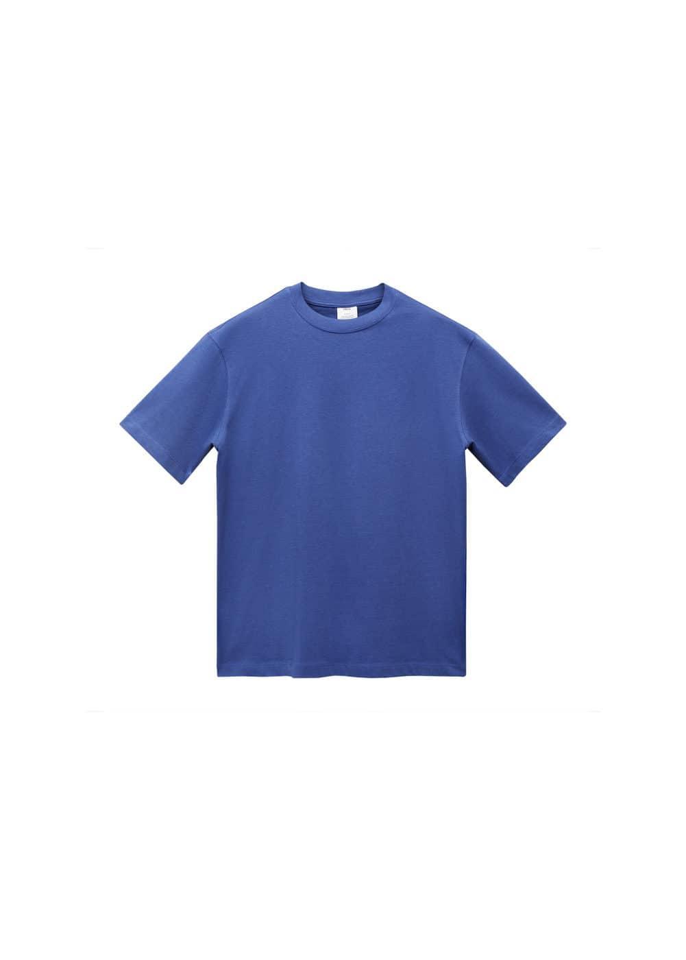 MANGO MAN - Basic 100% cotton relaxed-fit t-shirt ink blueMen Product Image