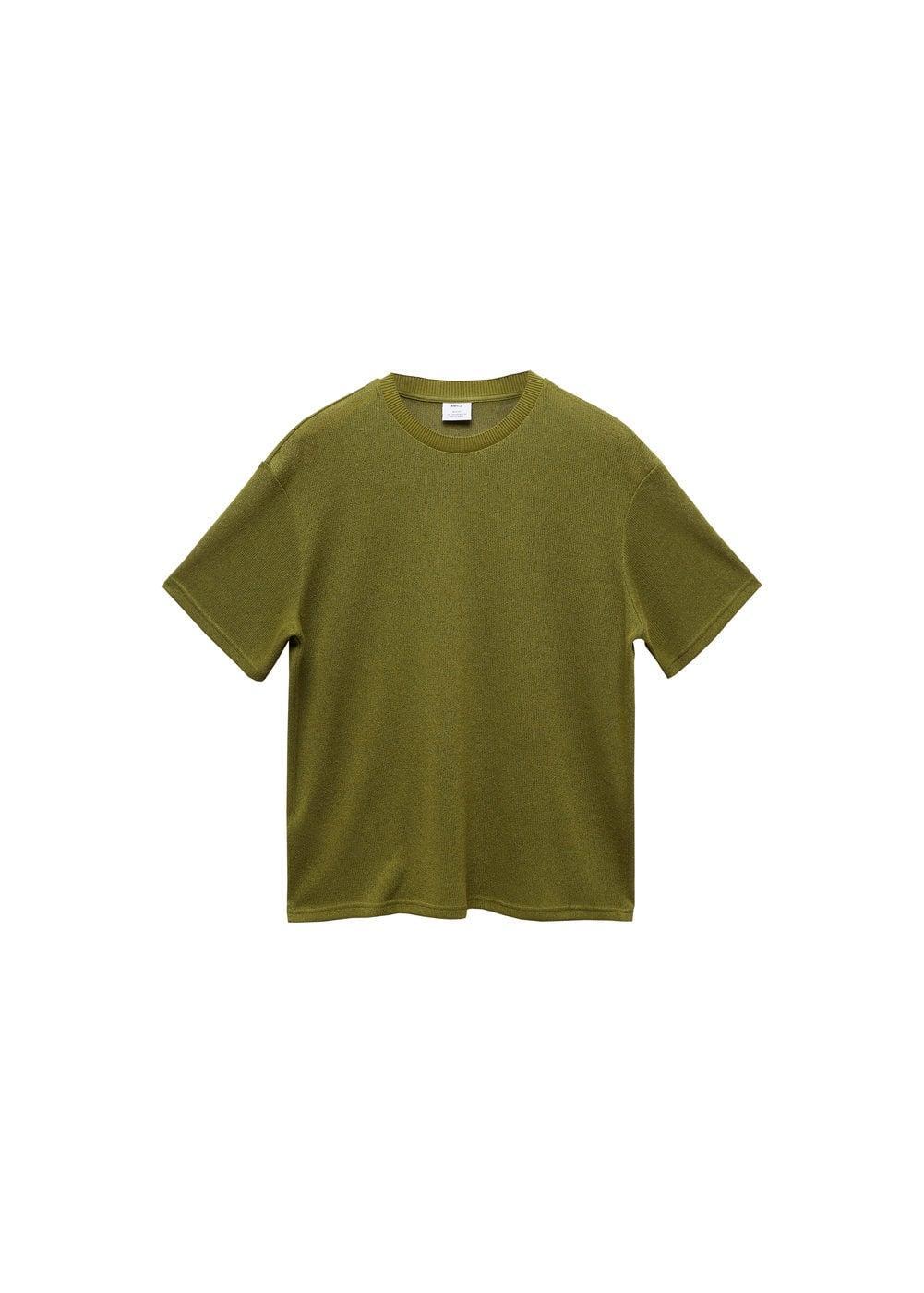 MANGO MAN - T-shirt with regular-fit structure greenMen Product Image