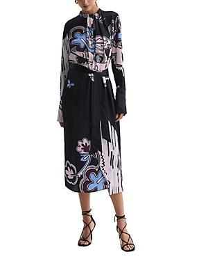 Womens Samara Floral Draped Midi-Dress Product Image