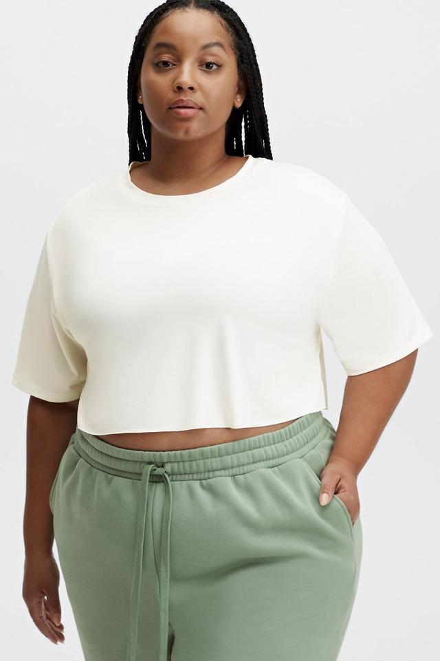 Fabletics Blake Ultra Crop Short-Sleeve Tee Womens white plus Size 4X Product Image