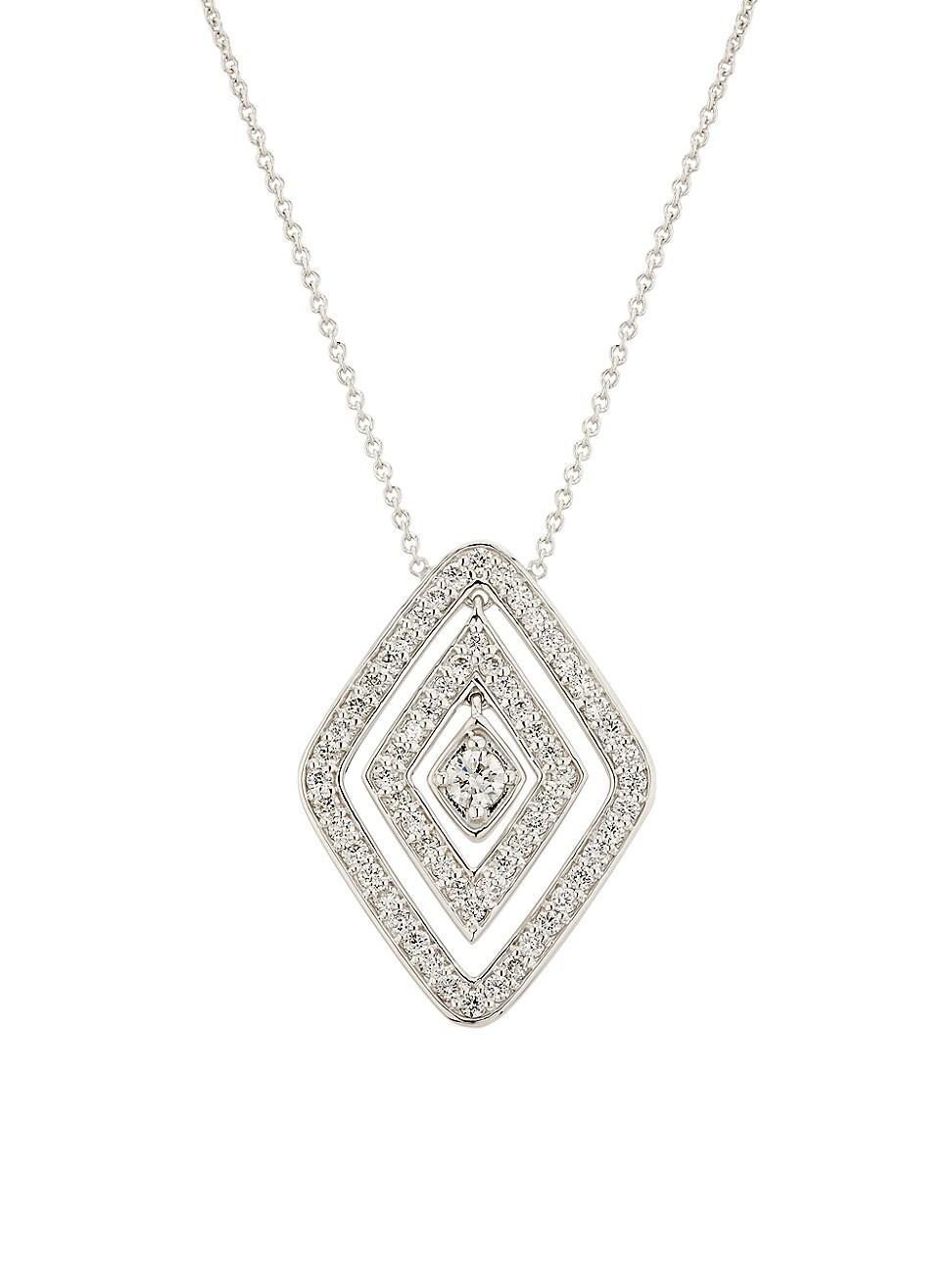 Womens Diamante Large 18K White Gold & 0.77 TCW Diamond Pendant Necklace Product Image