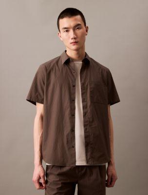 Cotton Blend Short Sleeve Classic Button-Down Shirt Product Image