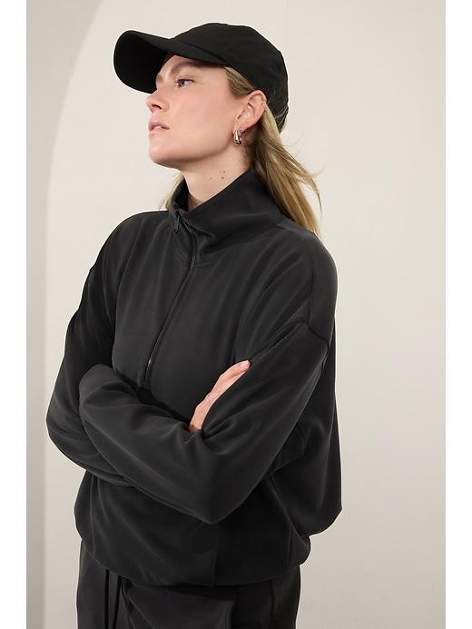 Seasoft 1/4 Zip Bubble Hem Sweatshirt Product Image