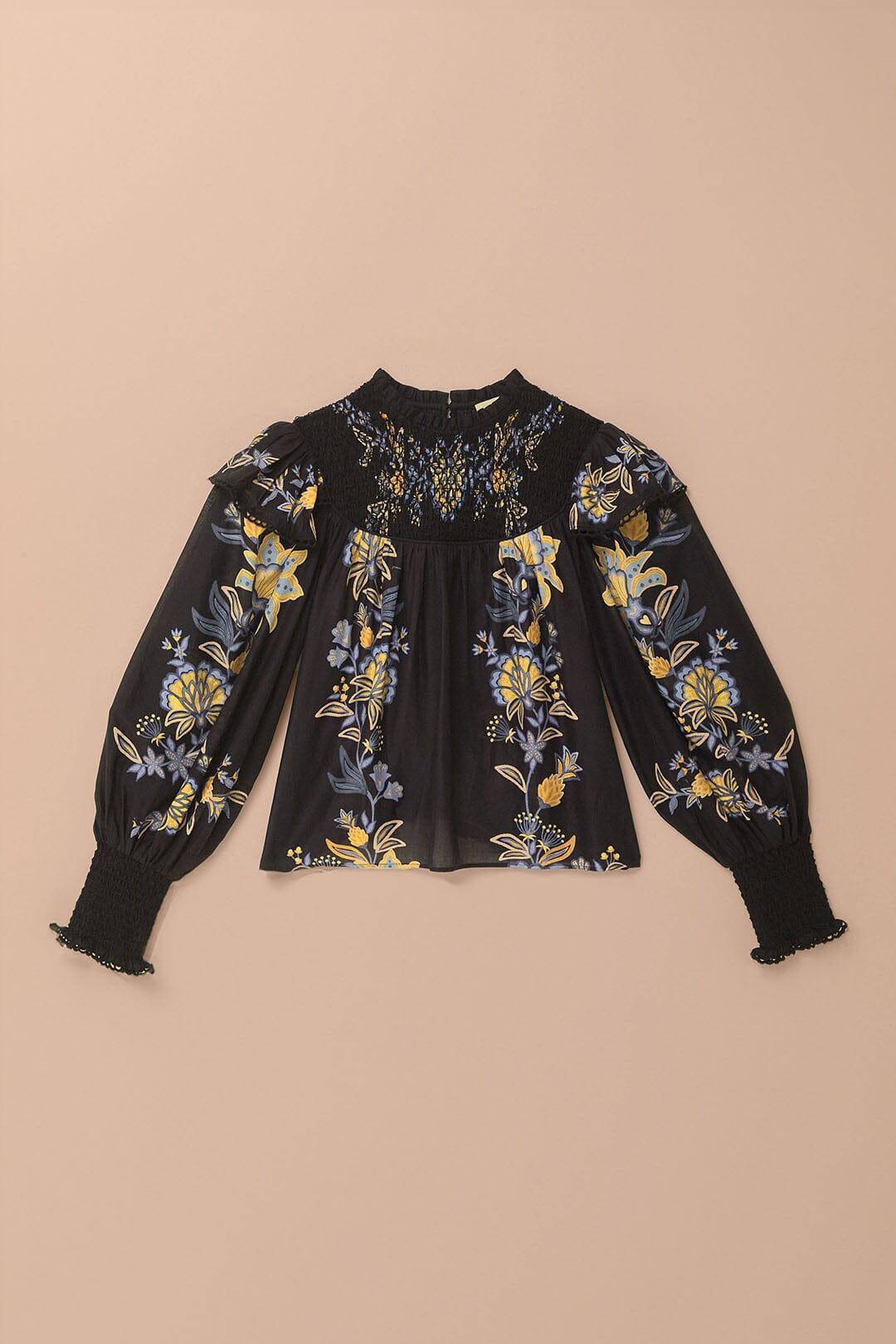 Black Stitched Garden Blouse Product Image