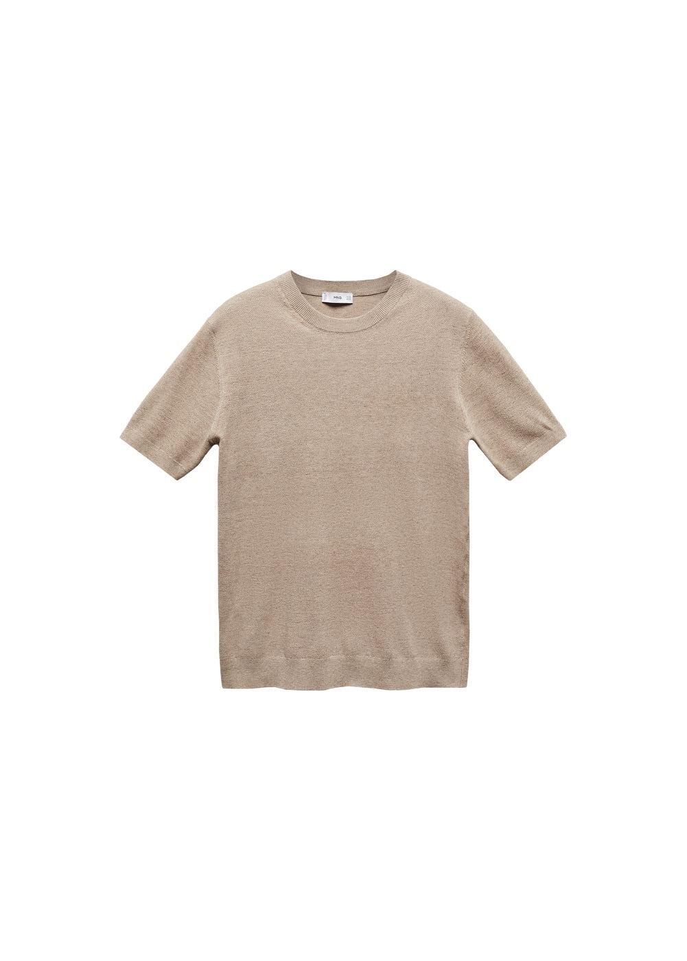 MANGO MAN - Structured cotton knit t-shirt sandMen Product Image