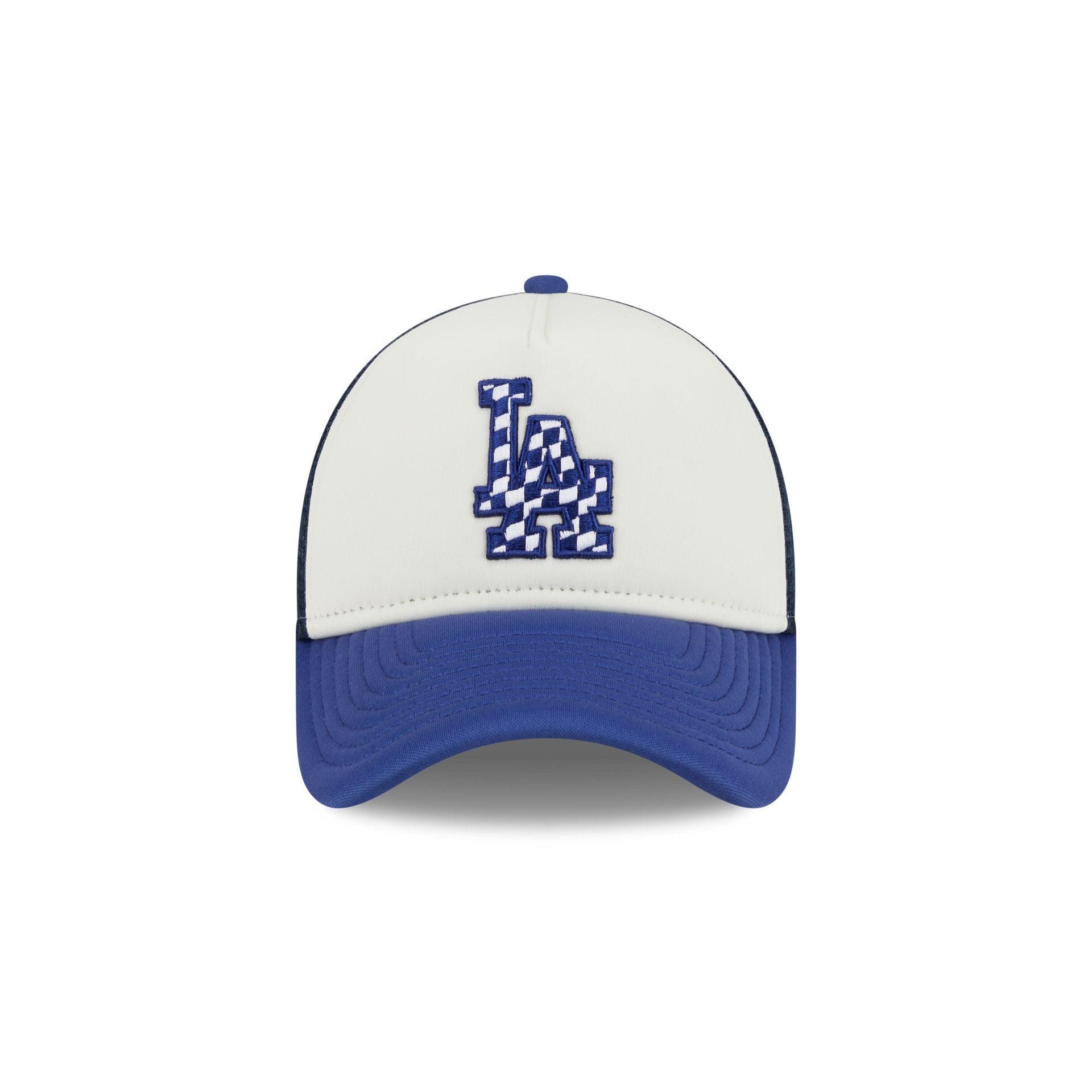 Los Angeles Dodgers Checkered Flag 9FORTY A-Frame Trucker Hat Male Product Image