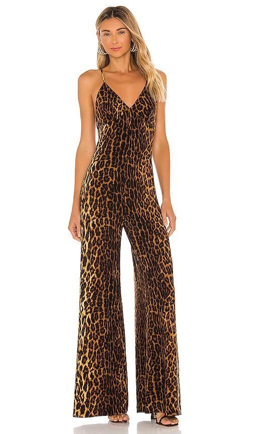 Norma Kamali Low Back Slip Jumpsuit in Brown. Product Image