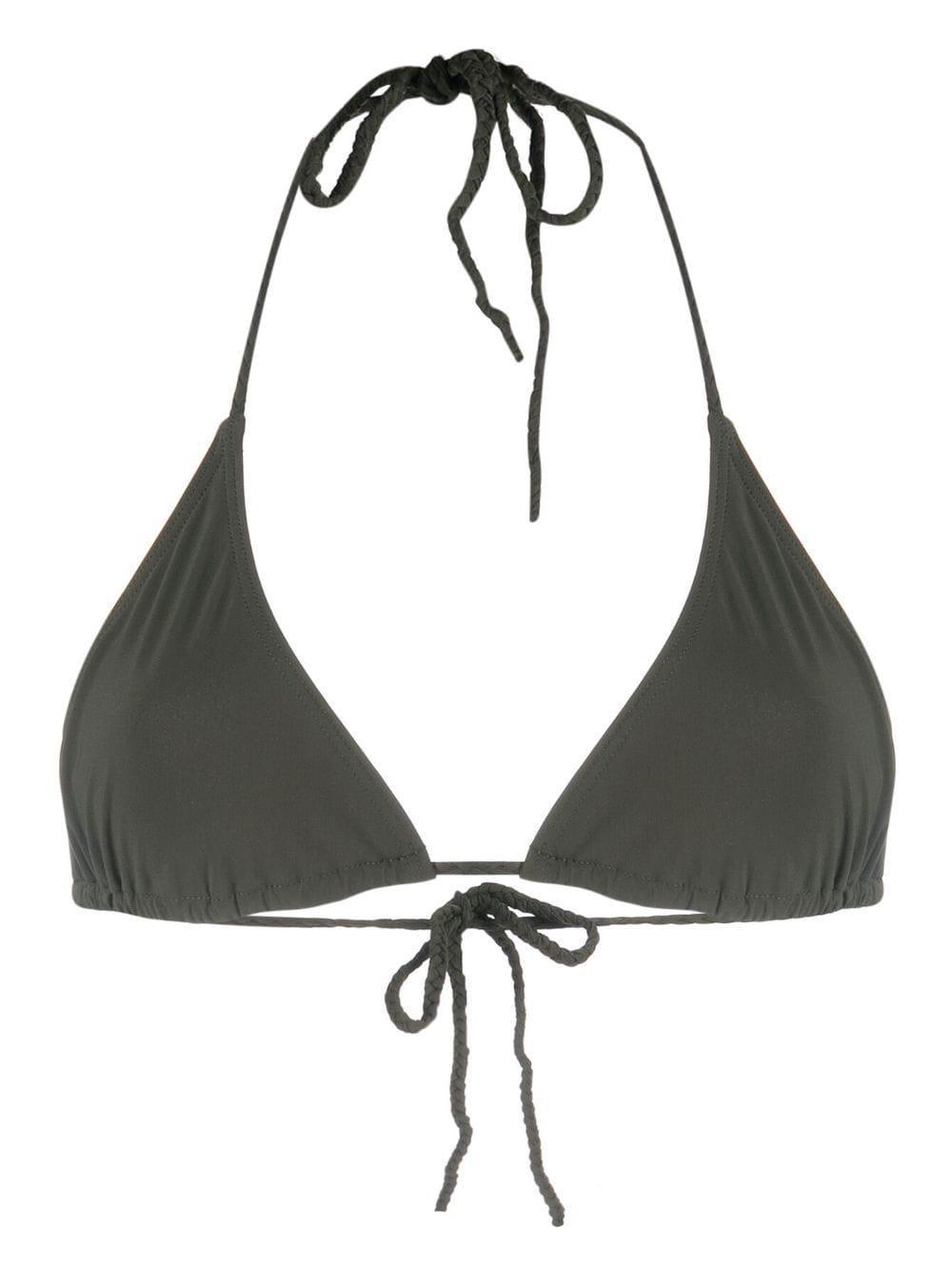 TOTÊME Triangle Bikini Top In Green Product Image