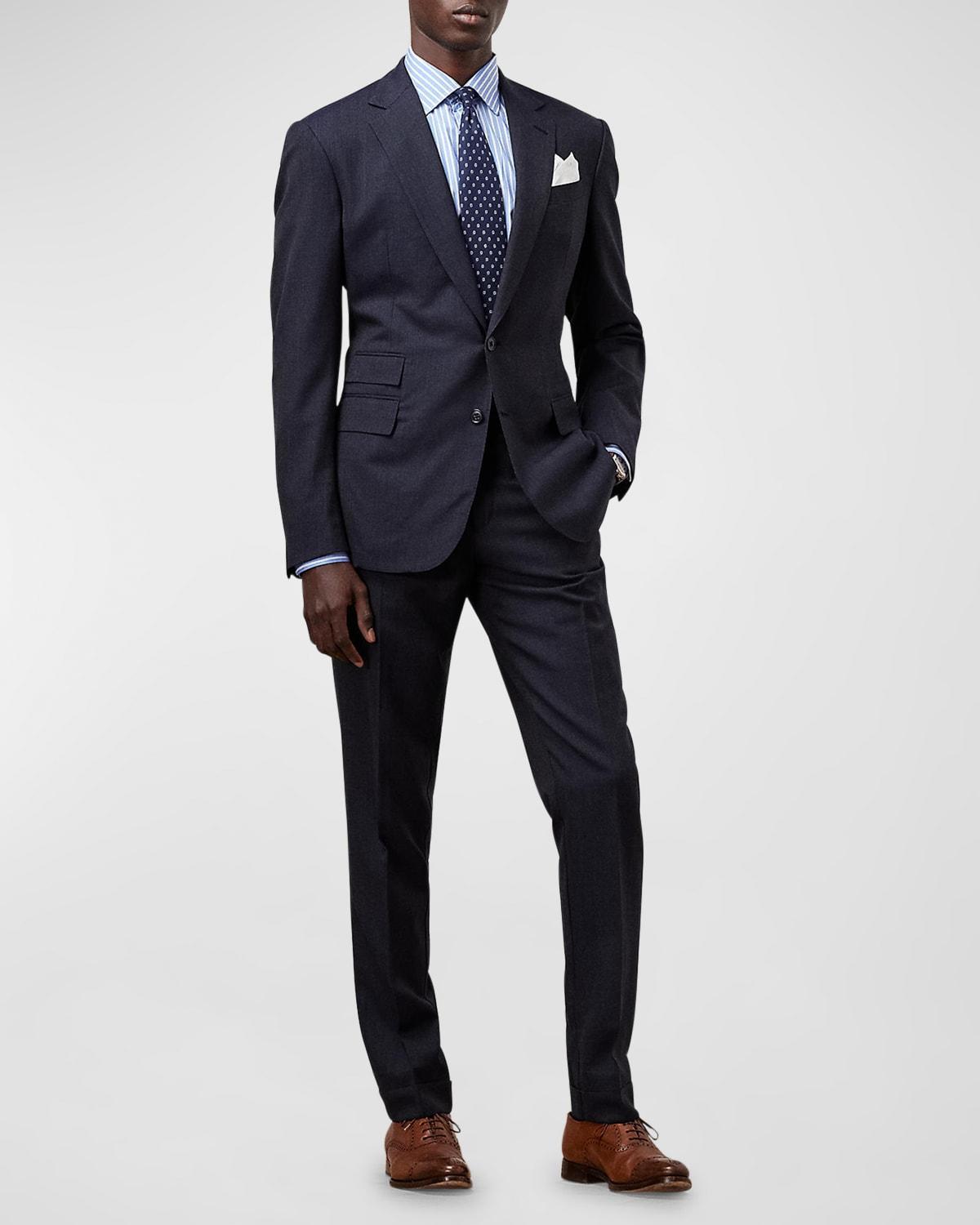 Mens Kent Hand-Tailored Wool Cashmere Nailhead Suit Product Image