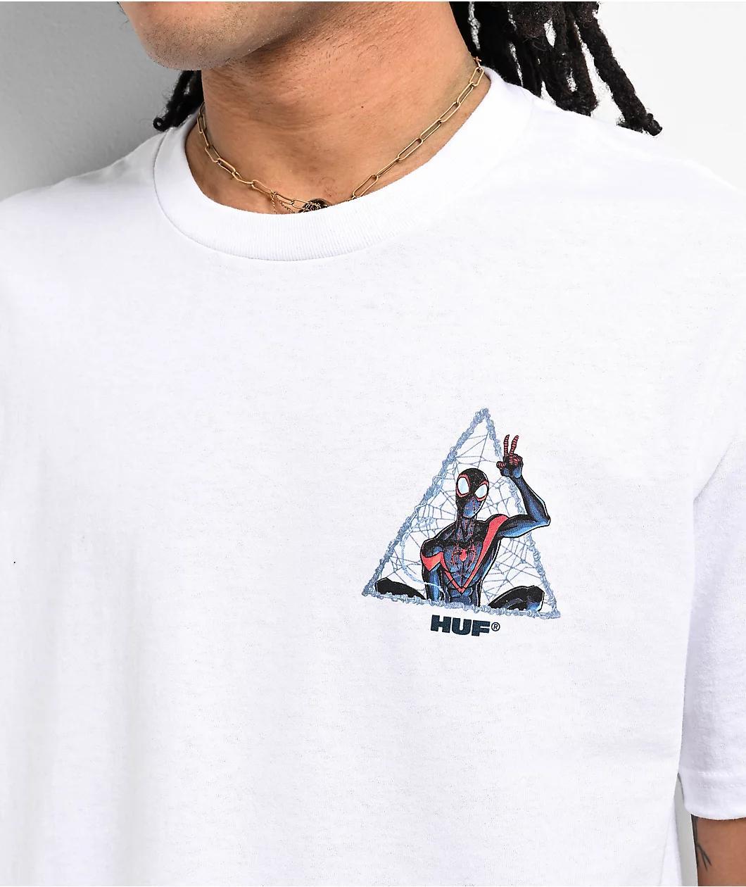 HUF x Spider-Man Universe Miles Triple Triangle White T-Shirt Product Image