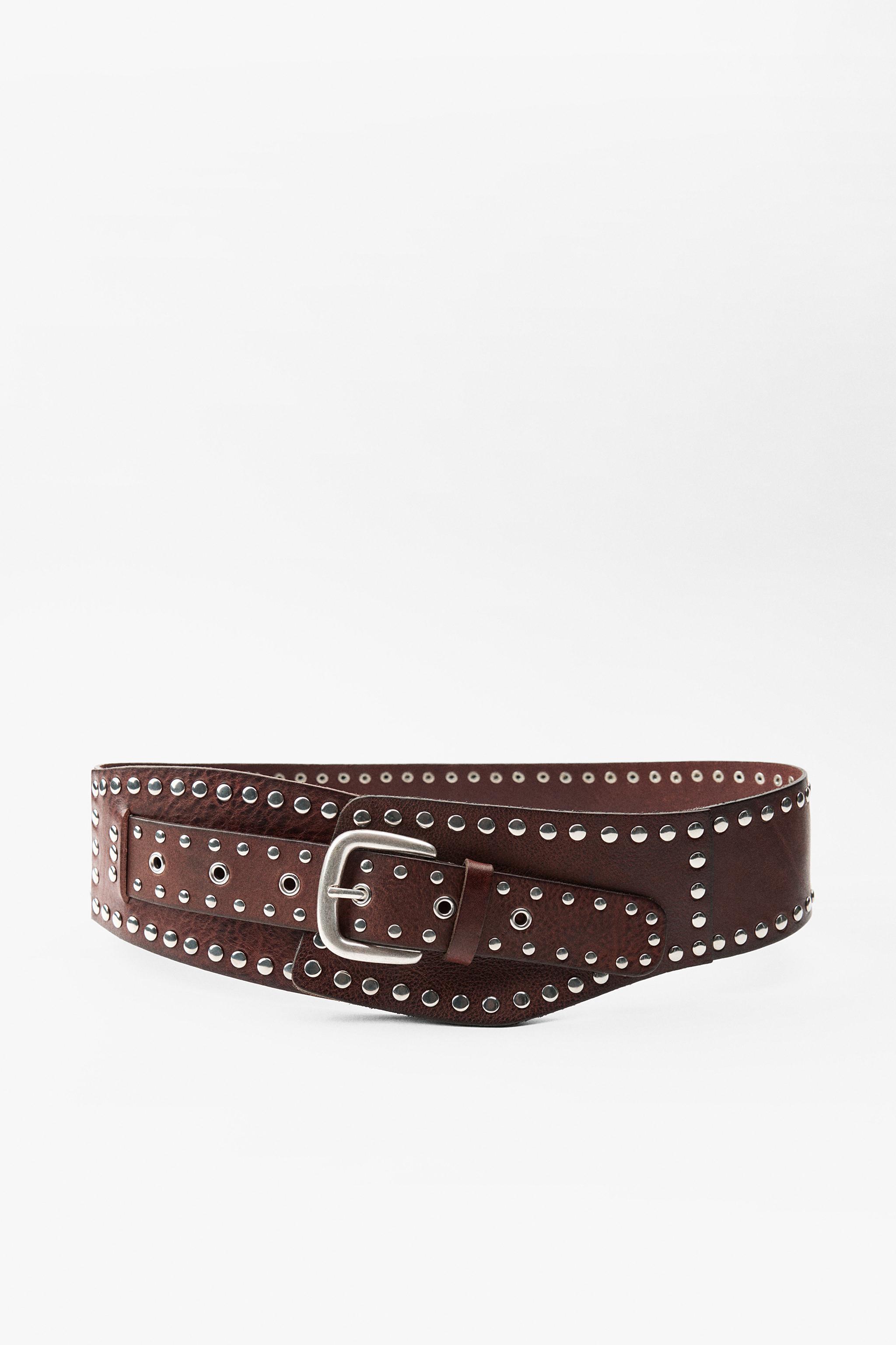 DISTRESSED EFFECT STUDDED SASH BELT Product Image