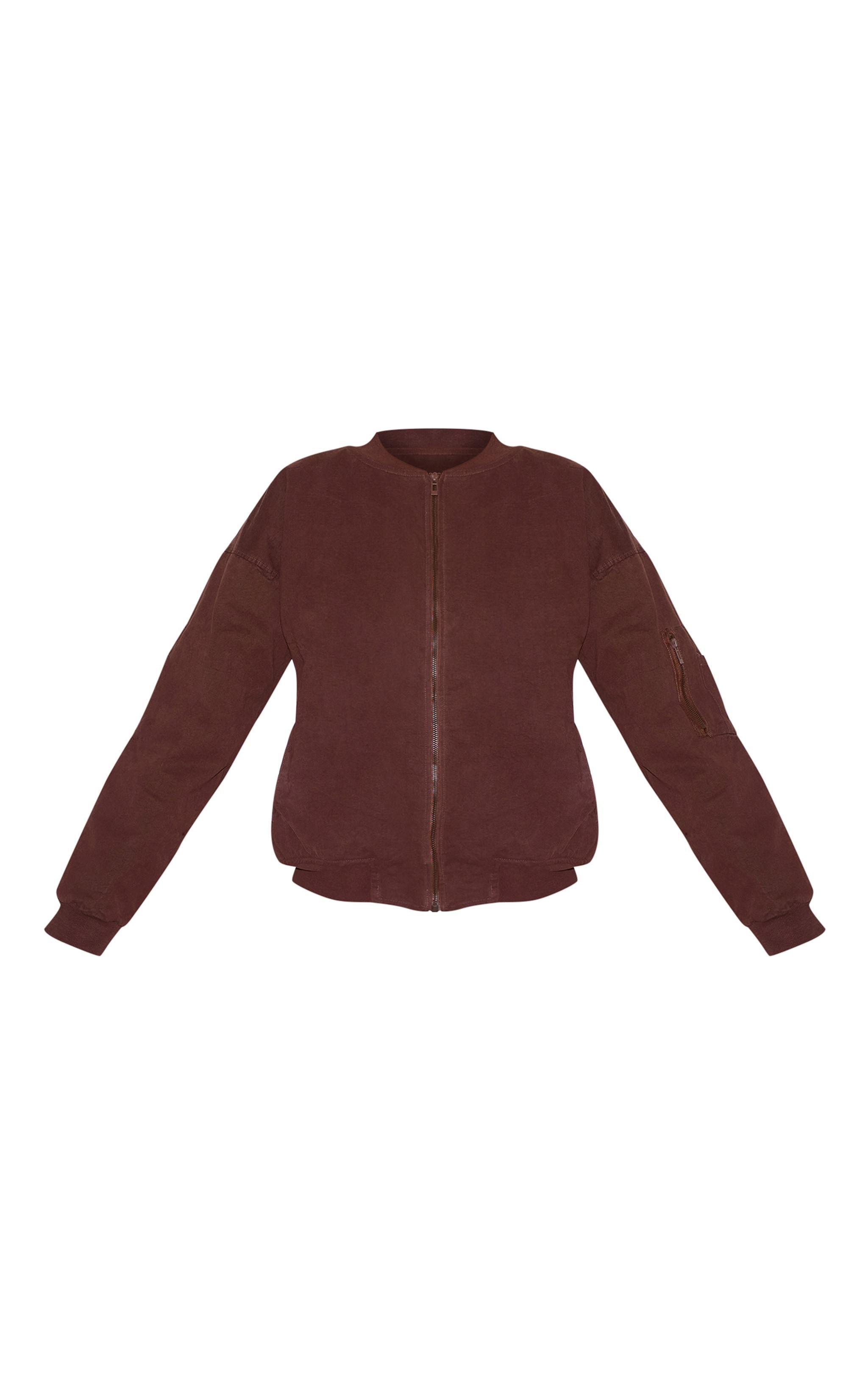  Chocolate Classic Oversized Bomber Jacket Product Image