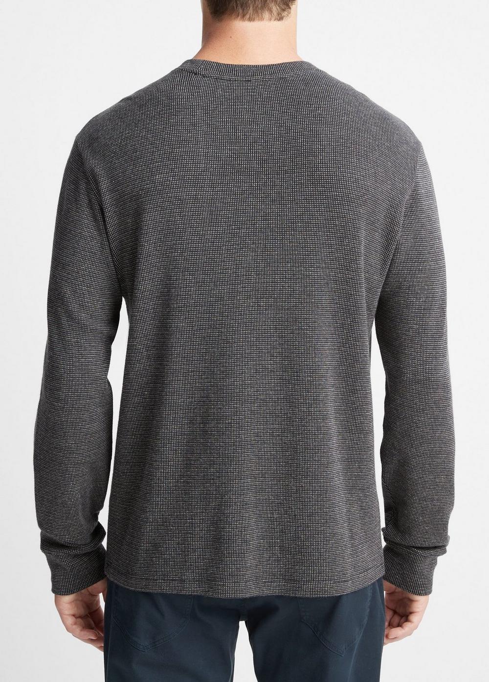 Mens Textured Thermal Long-Sleeve Crew Neck T-Shirt, Coastal Blue Combo, Size XS Vince Product Image