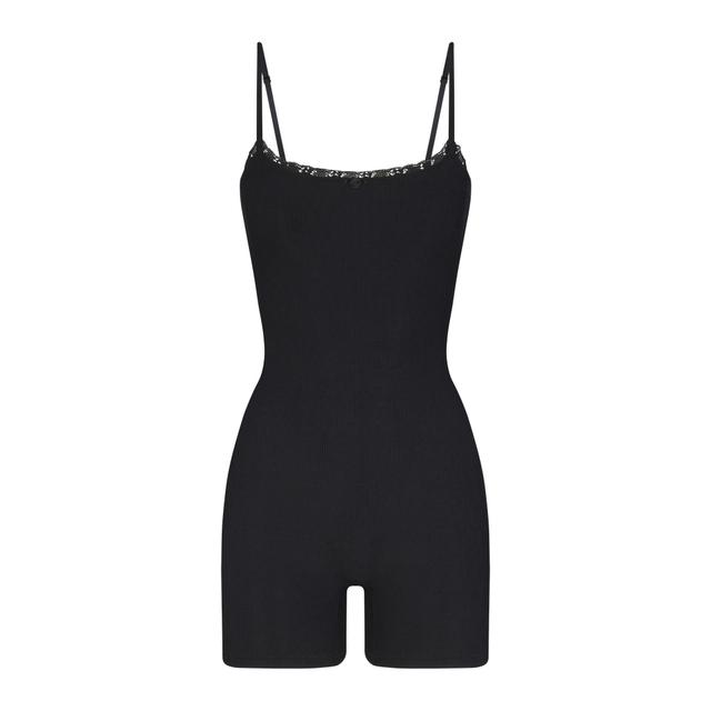 SOFT LOUNGE LACE SCOOP ONESIE | ONYX Product Image