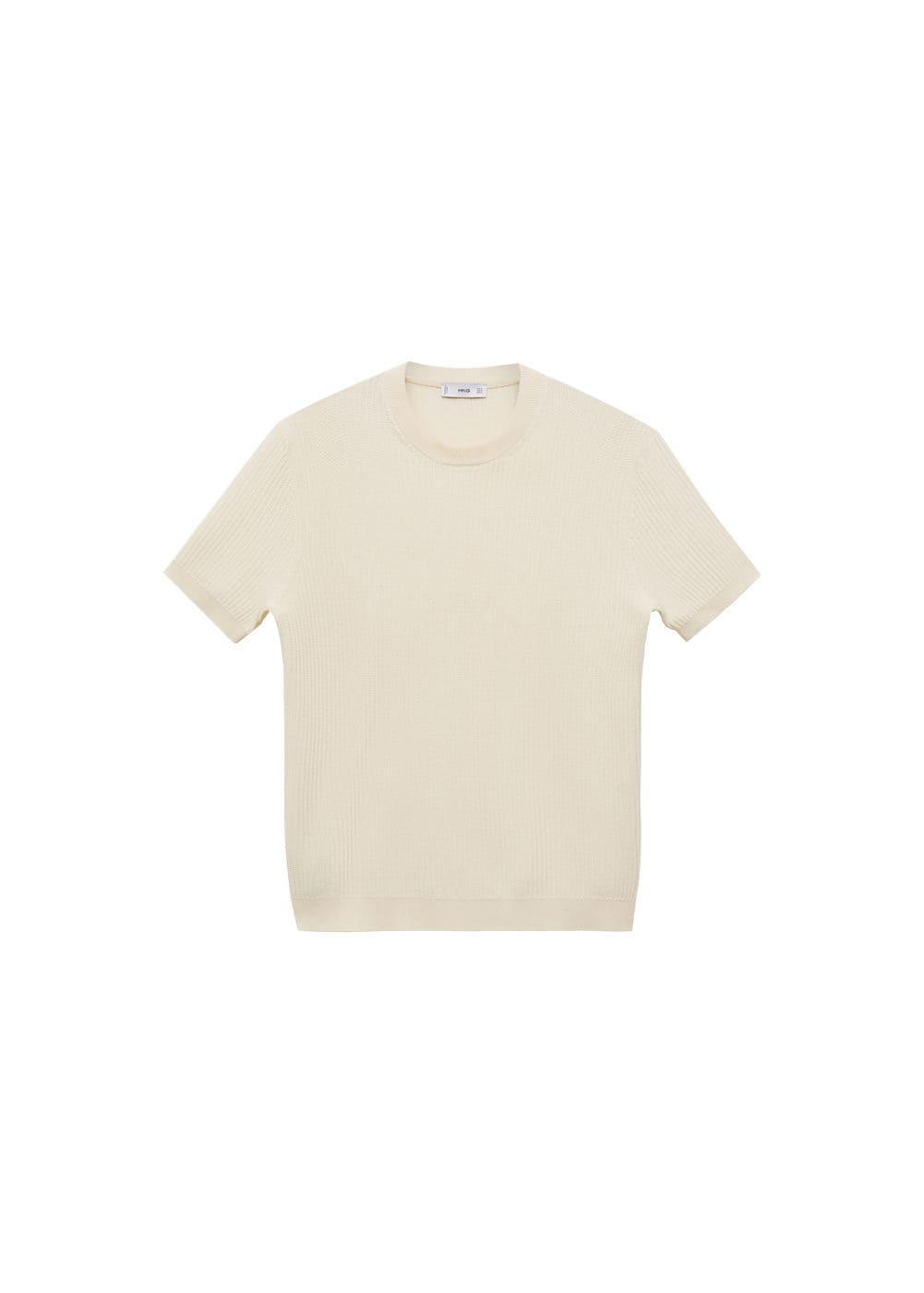 MANGO MAN - Ribbed knit t-shirt off whiteMen Product Image