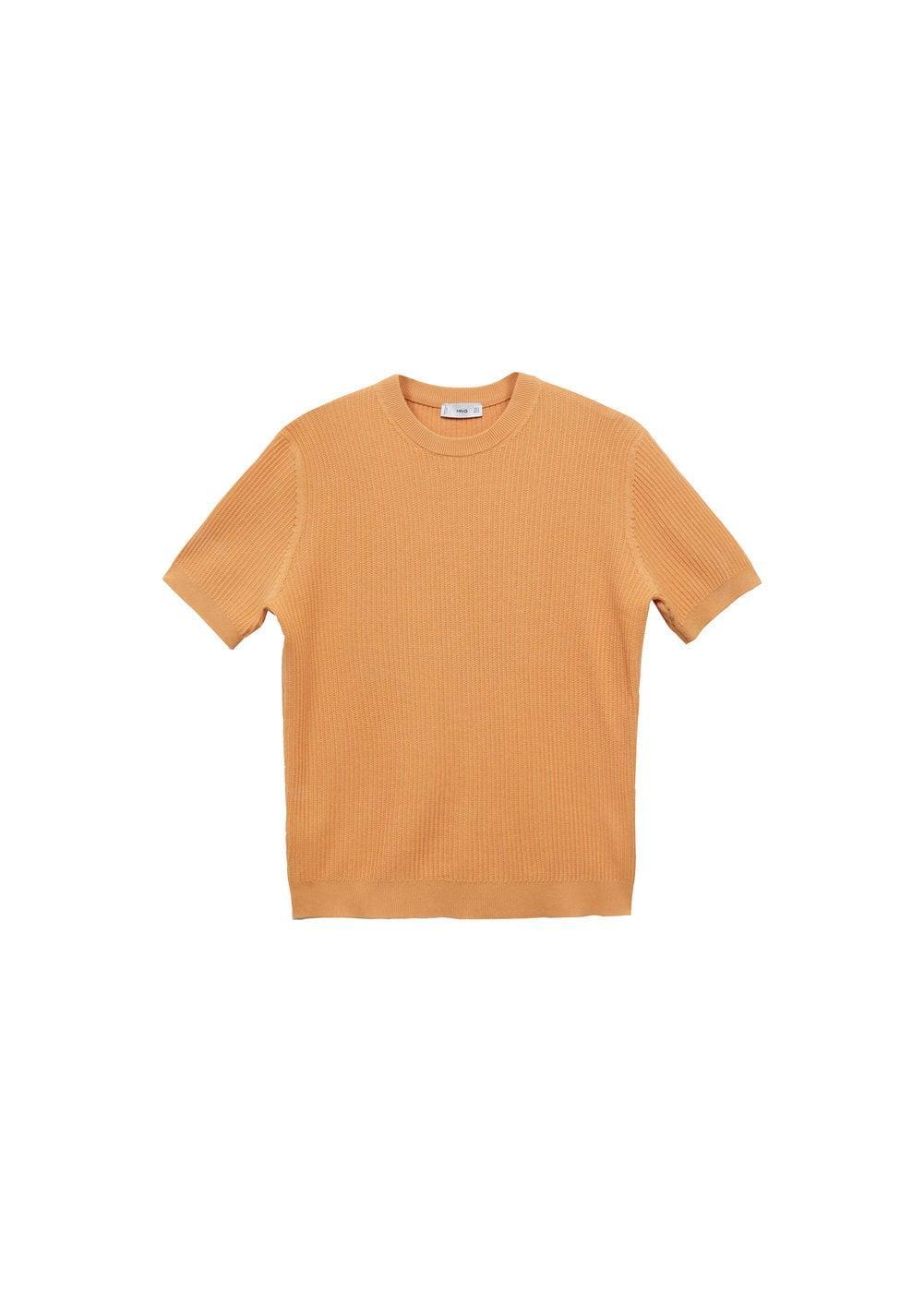 Ribbed  knit t-shirt - Men | MANGO USA Product Image