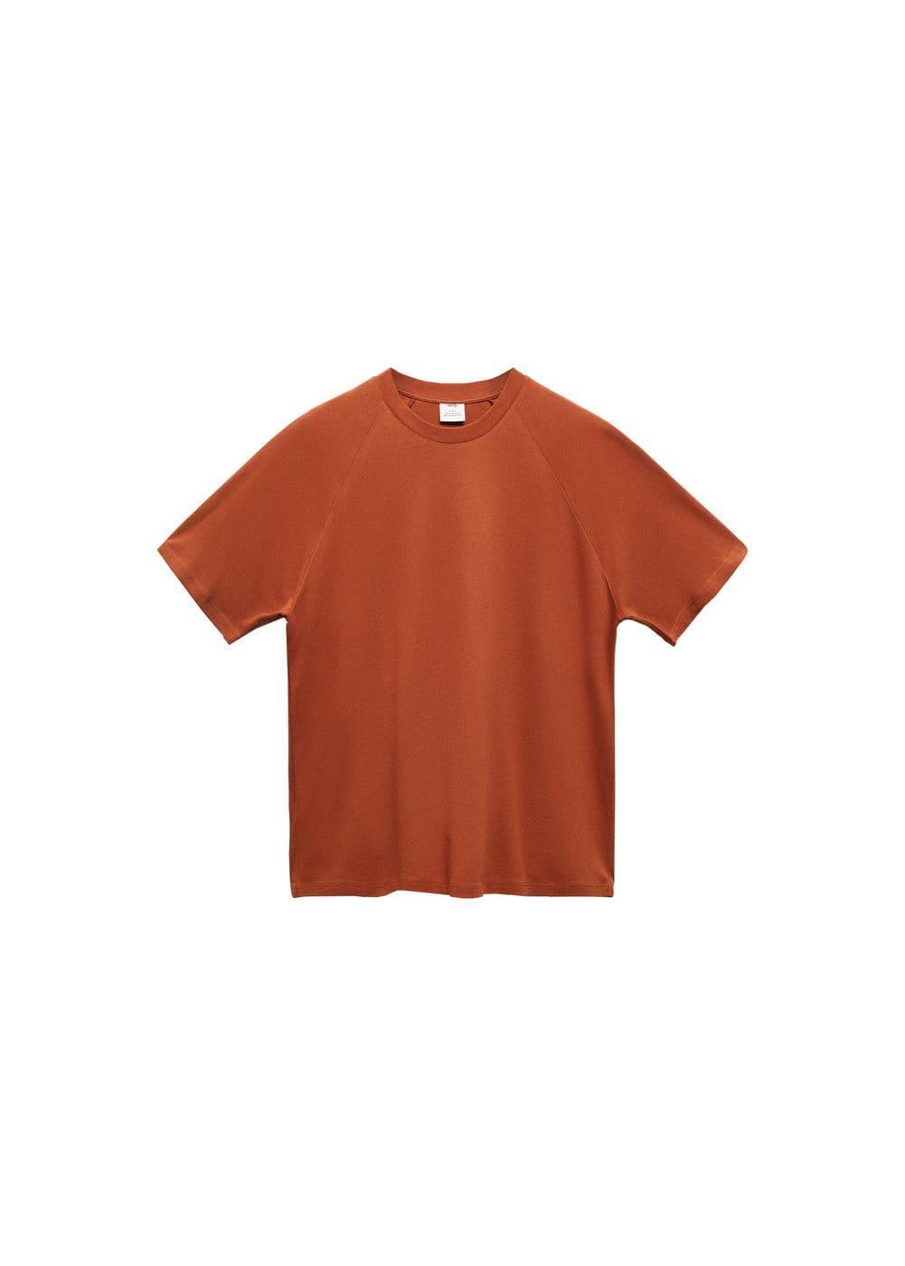 MANGO MAN - Relaxed fit cotton t-shirt burnt orangeMen Product Image