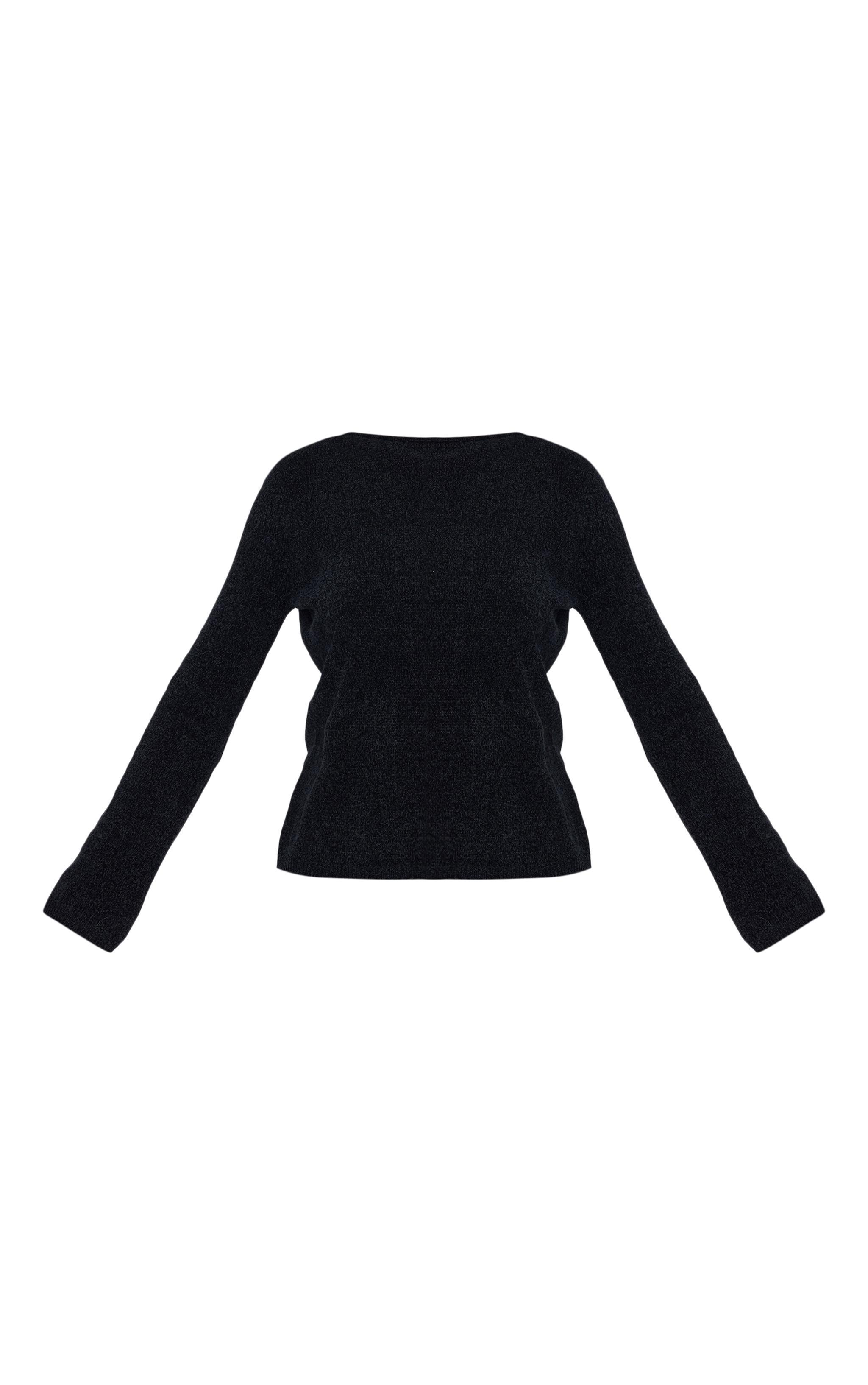 Tall Black Soft Textured Knit Top Product Image