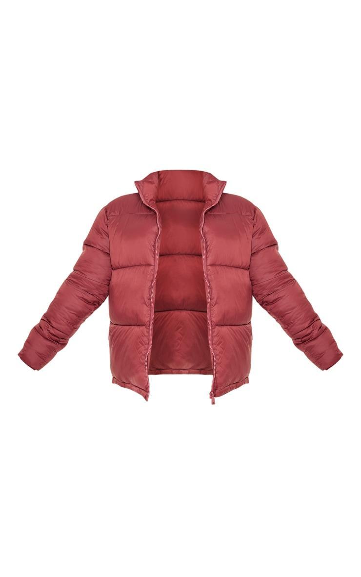 Red Shell Quilted Puffer Coat Product Image