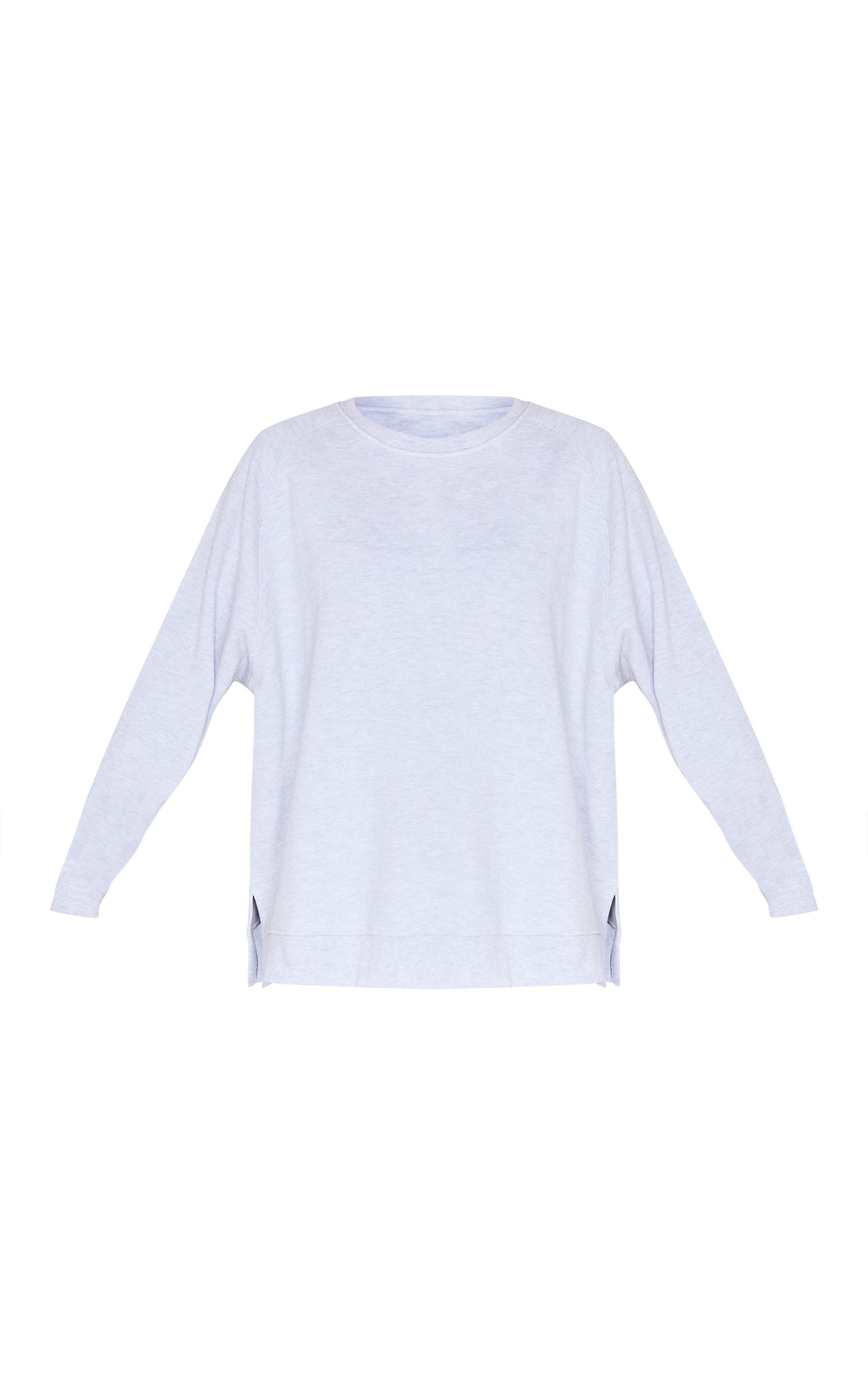 Ice Grey Premium Fleeceback Longline Sweatshirt Product Image