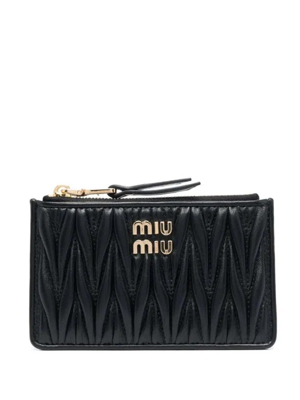 MIU MIU Zippered Envelope Accessories In Black Product Image