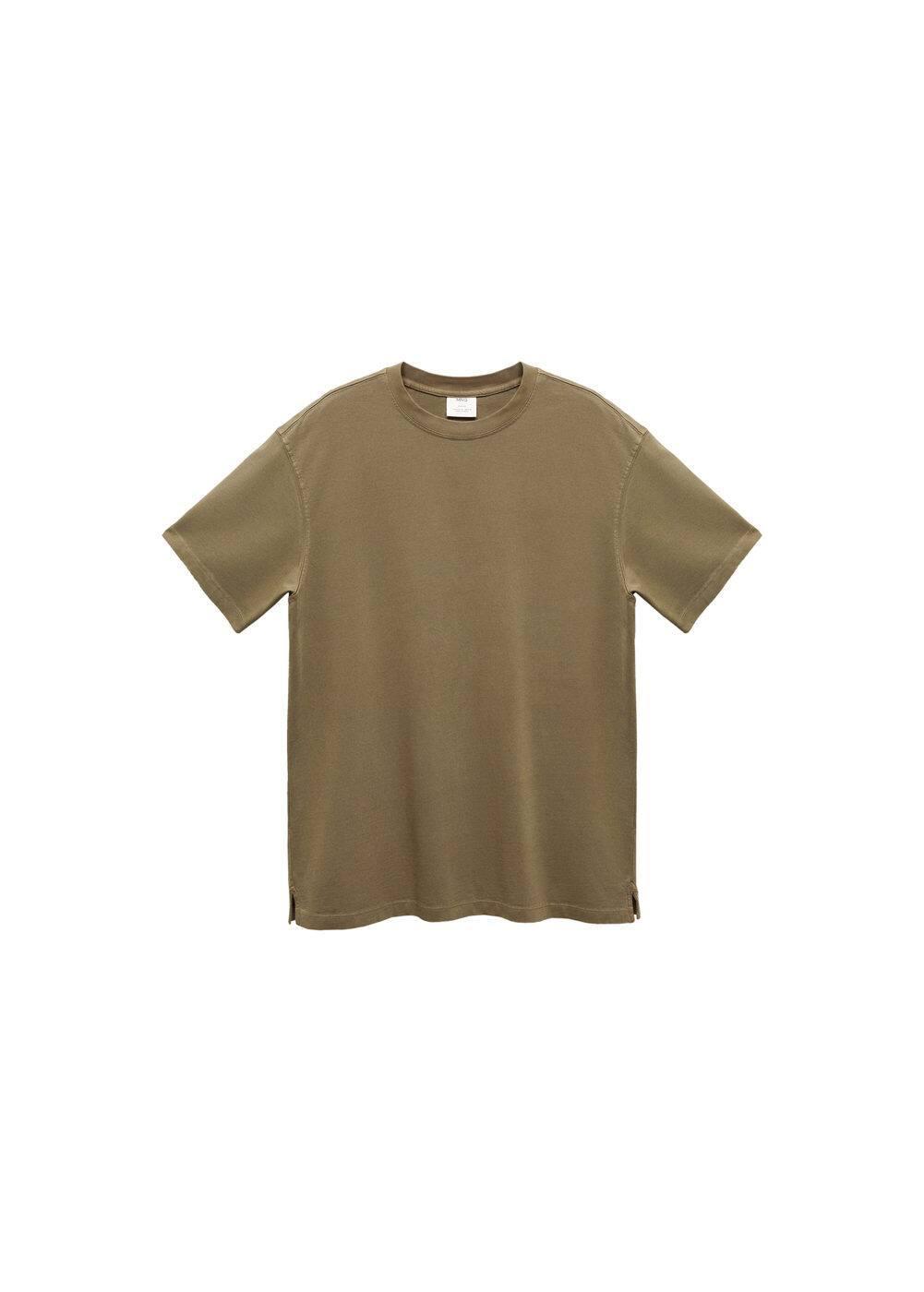 MANGO MAN - 100% cotton relaxed-fit t-shirt khakiMen Product Image