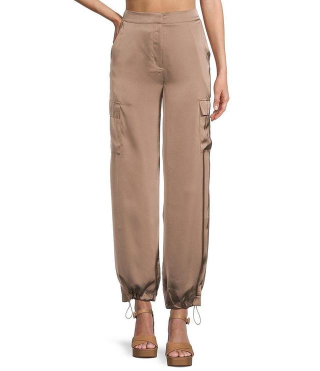 Blu Pepper Satin Cargo Pants Product Image