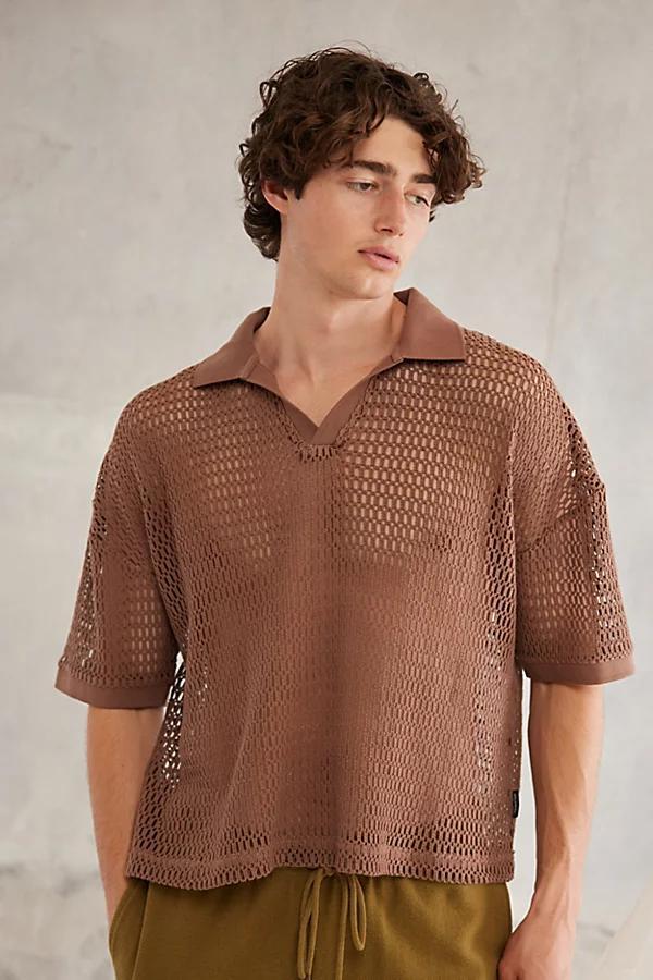 Standard Cloth Foundation Mesh Polo Shirt Top Mens at Urban Outfitters Product Image