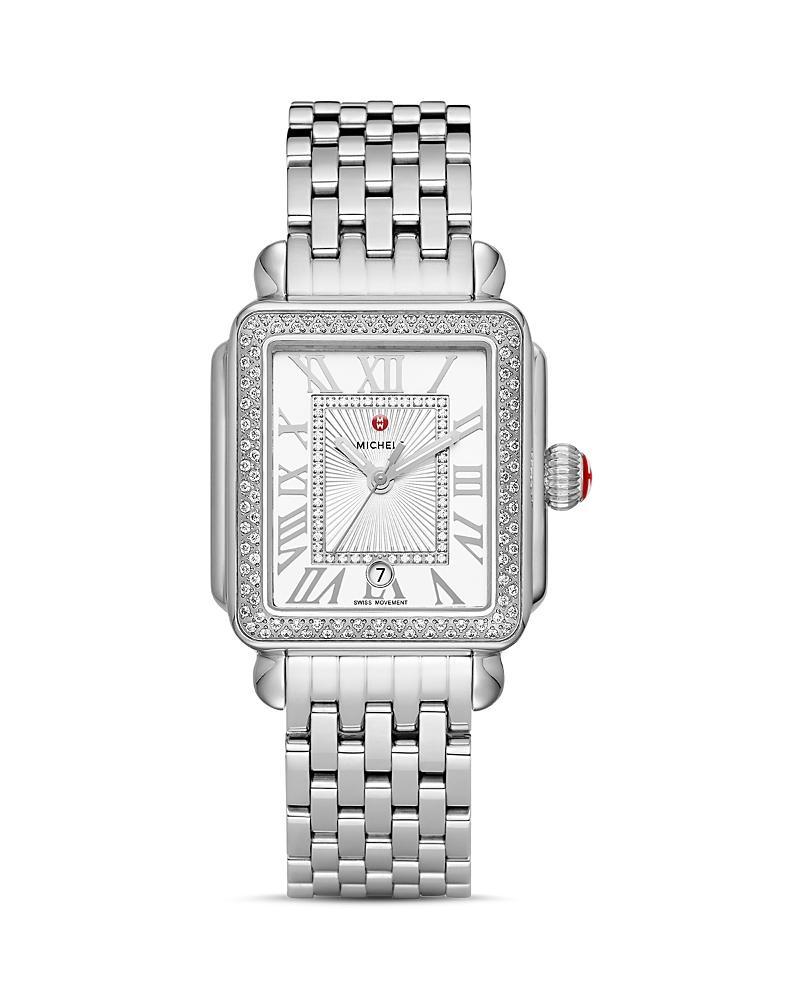 MICHELE Deco Madison Diamond Dial Two-Tone Bracelet Watch, 33mm Product Image