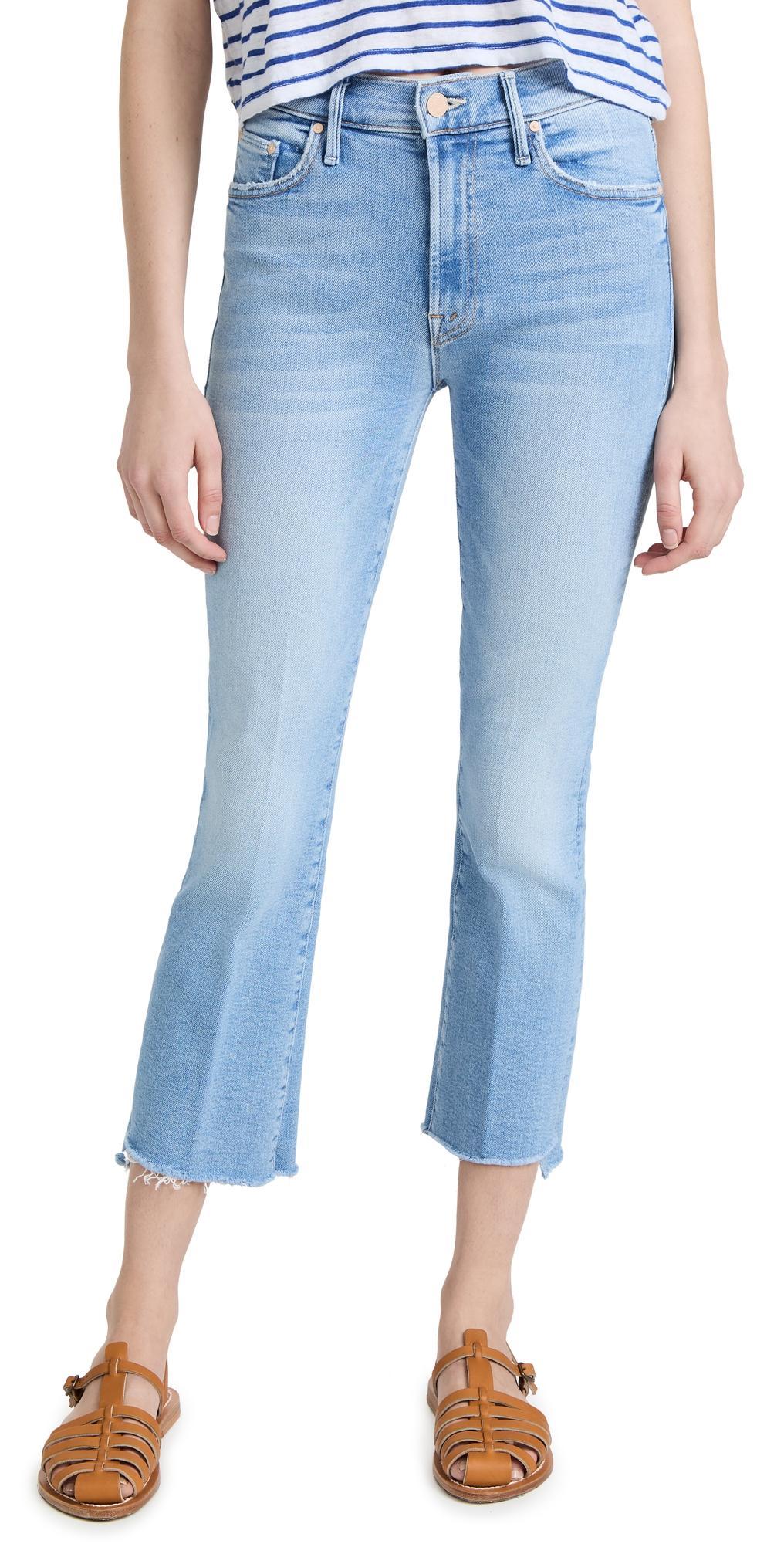 MOTHER The Insider Crop Step Fray in Limited Edition - Blue. Size 28 (also in 24, 25, 26, 27, 29, 30, 31, 32, 34). Product Image