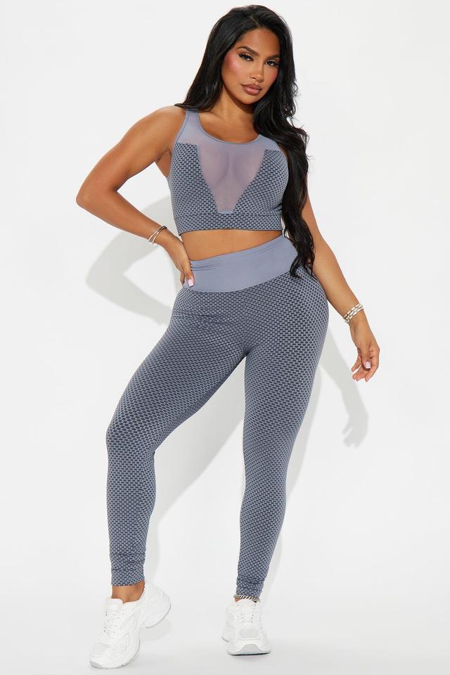 Stay In Sync Textured Active Legging - Silver Product Image