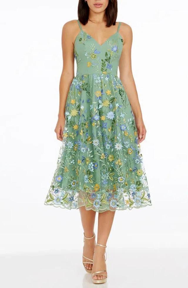 Maren Dress In Sage Multi Product Image