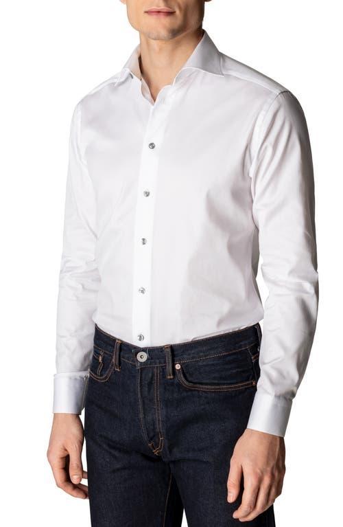 Eton Slim Fit Twill Dress Shirt with Blue Details Product Image