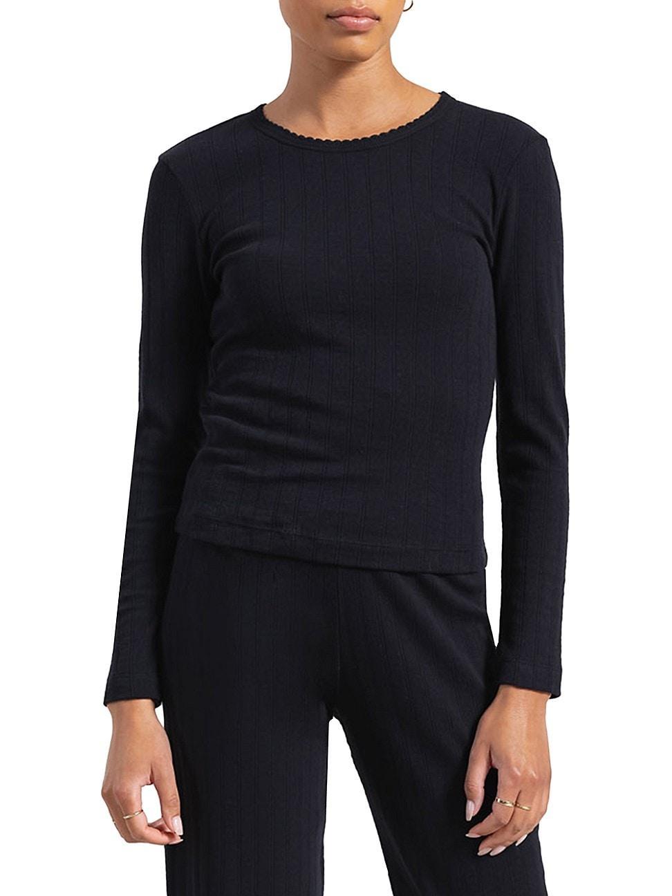 Womens Pointelle Long-Sleeve Top product image