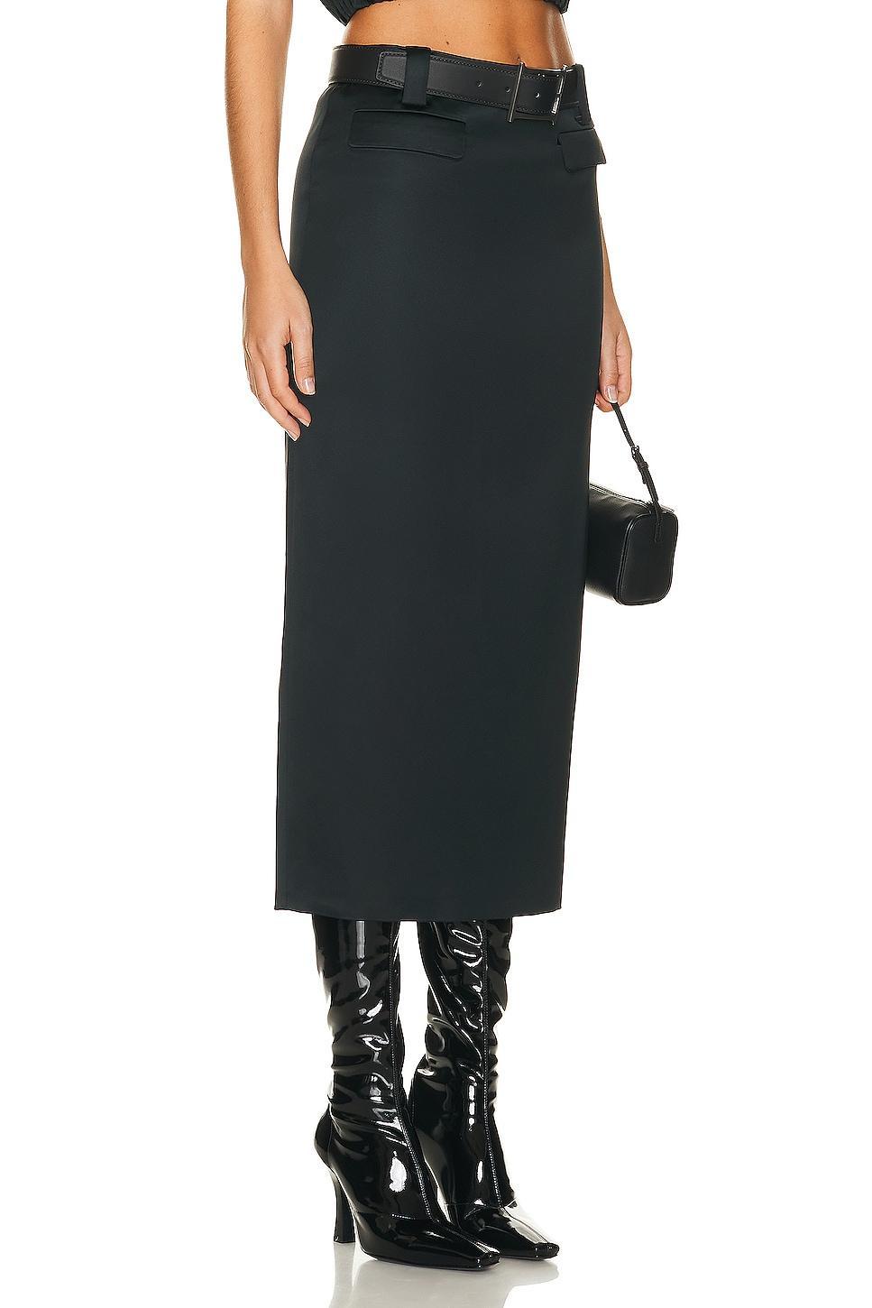 Helsa Heavy Satin Column Skirt Size L, XL. Product Image