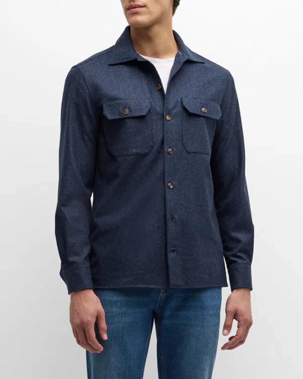 Mens Wool Flannel Overshirt Product Image