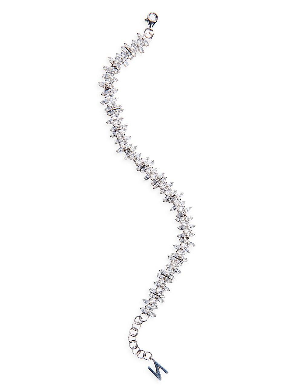 Womens The Collection Carrie Rhodium Vermeil & Crystal Bracelet Product Image